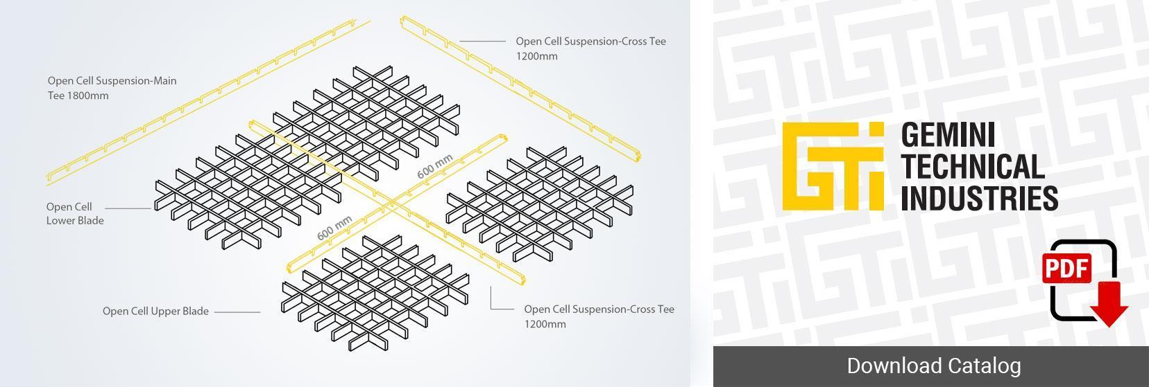 Building material manufacturer | open cell suspension installation