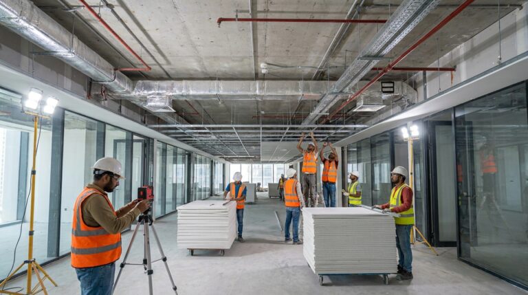 how to install a suspended ceiling step by step in UAE