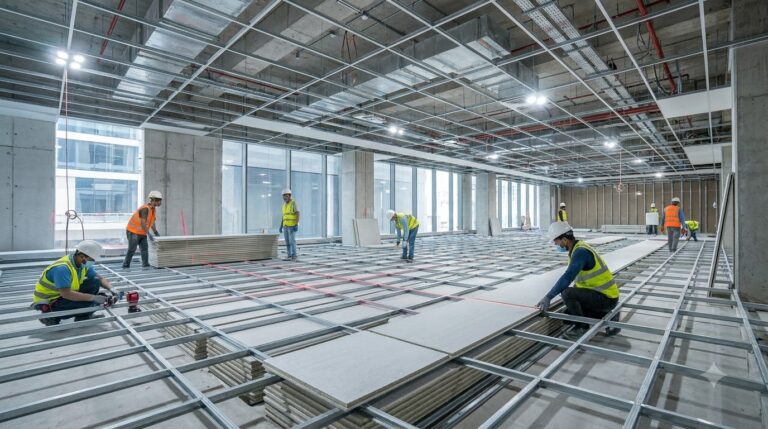 standard practices for ceiling installation in UAE