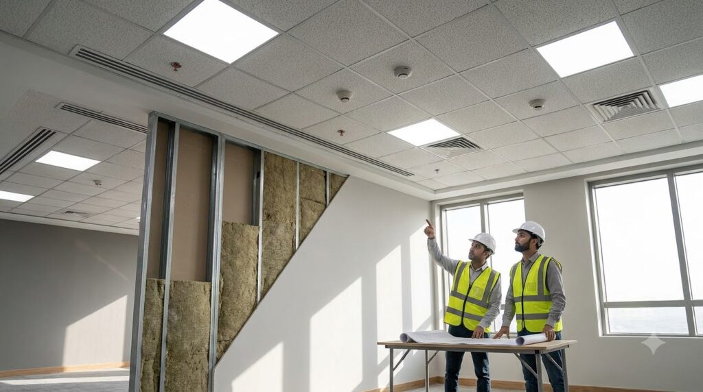 fire safety requirements for ceiling systems in UAE