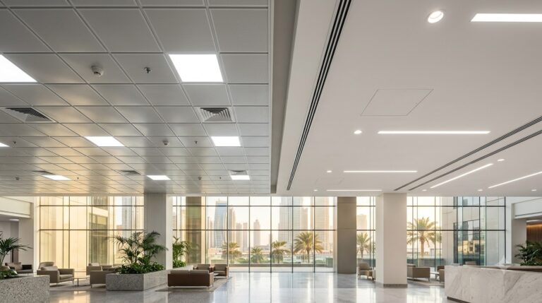best ceiling tile for UAE climate aluminium or gypsum