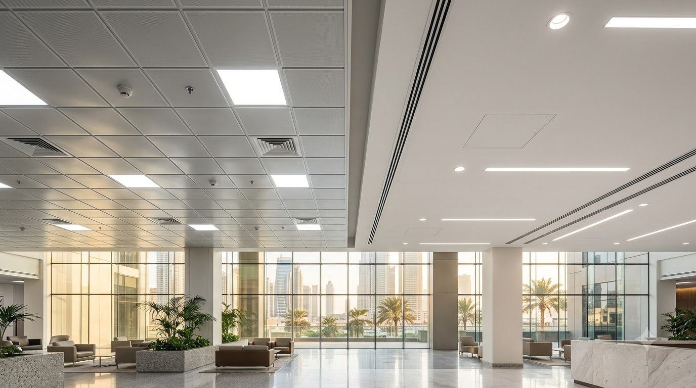 best ceiling tile for UAE climate aluminium or gypsum